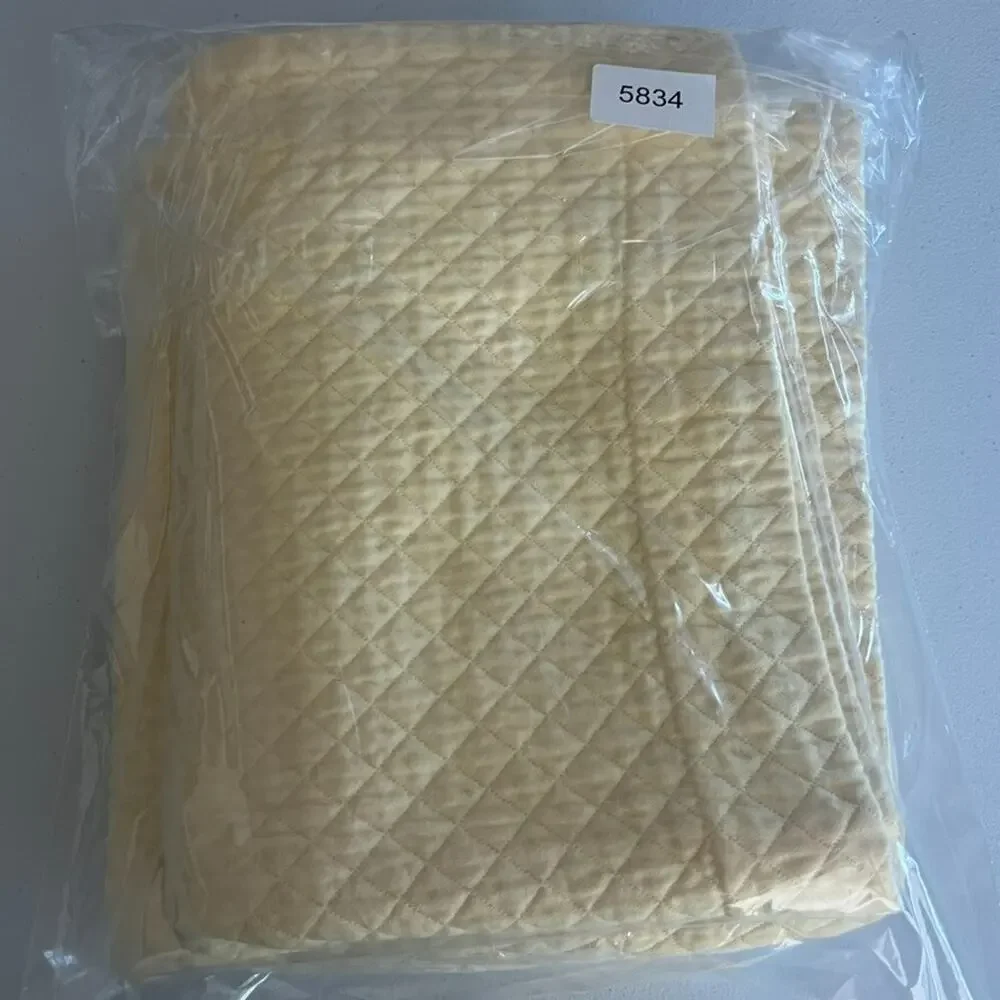Restoration Hardware Diamond Matelasse Standard Pillow Shams Butter Yellow Set 2